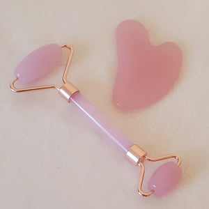 Rouleau & Gua Sha en Pierre Précieuse pour le Visage/ Facial Gemstone Roller & Gua Sha